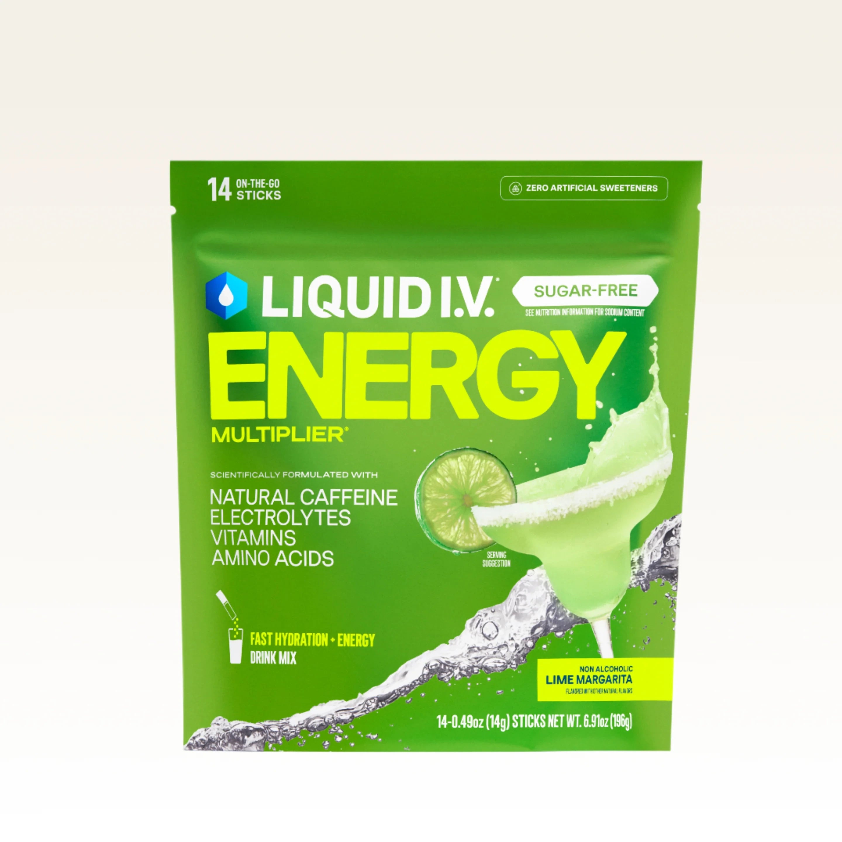 Liquid I.V. Lime Margarita Sugar-Free Energy Multiplier®, 100 mg Natural Caffeine