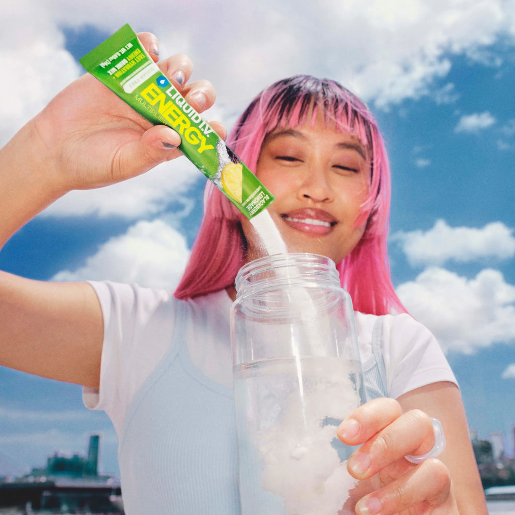 Liquid I.V. Fruit Punch Hydration Sugar-Free Energy Multiplier®, 100 mg Natural Caffeine