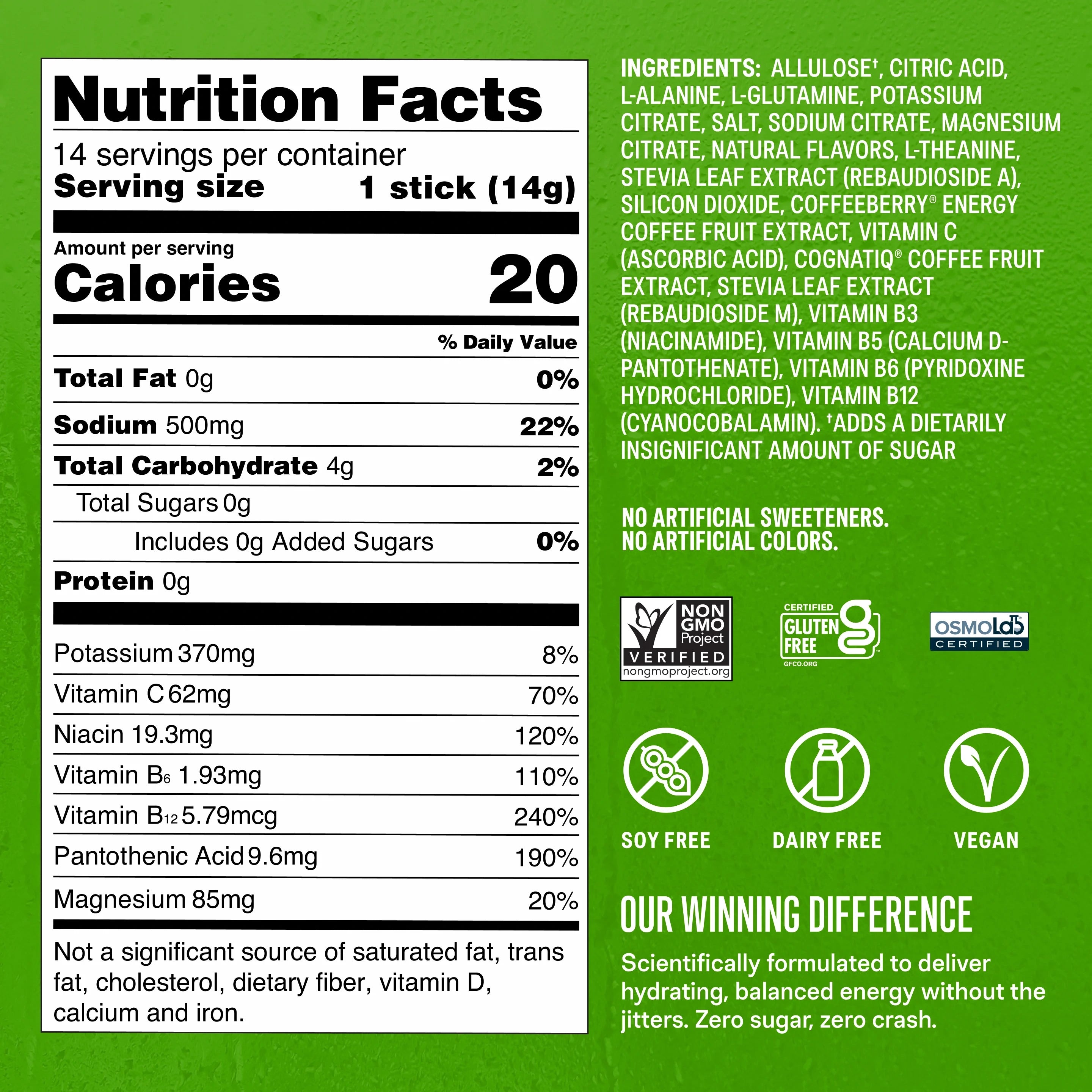 Liquid I.V. Strawberry Kiwi Hydration Sugar-Free Energy Multiplier®, 100 mg Natural Caffeine